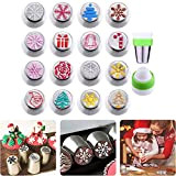 Christmas Flower Frosting Tip Nozzles - Christmas Flower Icing Piping Nozzles Cake Decoration, Russian Piping Tips Complete Set for Baking ...