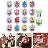 Christmas Flower Frosting Tips Nozzles Piping Nozzles Cake Decoration, 13/17PCS Cake Decorating Christmas Nozzle Set, Russian Piping Tips Complete Set ...