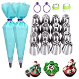 Christmas Nozzles Set - Christmas Flower Frosting Tips Nozzles Piping Nozzles Cake Decoration, Russian Piping Tips Set for Birthday Party ...