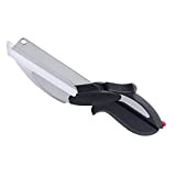 Clever Cutter Couteau de cuisine 2 en 1 avec planche à découper et boucle de sécurité, ciseaux amovibles pratiques en ...