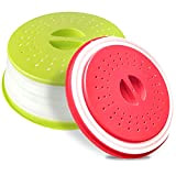 Cloche Micro Onde Sans BPA 3en1 Pliable Micro-Ondes Couvercle Micro Ondes avec Poignée Orifices de Ventilation pour Fruits et Légumes ...