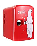 Coca Cola Mini Fridge Polar Bear 4 Liter/6 Can Portable Fridge/Mini Cooler for Food, Beverages, Skincare -Use at Home, Office, ...
