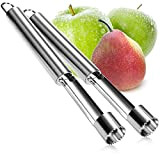 COM-FOUR® 2x vide-pommes en acier inoxydable, vide-pomme pratique avec boucle de suspension, enlève le cœur, pour les pommes au four ...