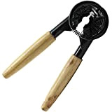 COM-FOUR® Casse-noix en fonte (peint en noir) avec manche en bois - pour casser de nombreuses noix telles que noisette ...