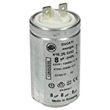 Condensateur de démarrage AEG Electrolux 8 uF 450V DUCATI energia 416.25.5392 avec languettes pour sèche-linge 1250020334 125002020333