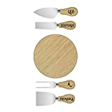 Cook Concept - Coffret Fromages Couteau X4 et Planche - Bois et Inox - Dimensions : 19.5 X 15.5 X ...