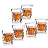 Cooko Iceberg Lot de 6 verres à whisky transparents pour whisky, cocktail, bourbon, jus de fruits 300 ml