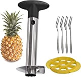Coupe Ananas Inox Carottier et Trancheur d'ananas Découpe, Kit d'outils de Cuisine en Acier Inoxydable Decoupe Pour Carottier d'ananas, Avec ...