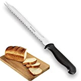 Couteau à pain ou rôti 19 cm avec double lame de 19 cm avec pinces de serviceCouteau multi usage, précision ultra ...