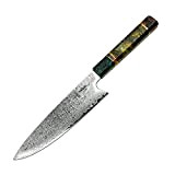 Couteau de chef Damascus Hajegato Unique en son genre de poignée professionnel couteau de cuisine de chefs japonais VG10 haute ...