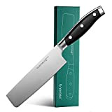 Couteau Nakiri Linoroso à légumes de 7 pouces Couteau de chef japonais, Couteau à découper allemand en acier inoxydable à ...