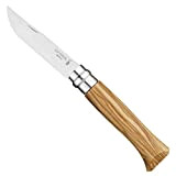 Couteau Opinel N° 8 Tradition Chic - Manche Bois Olivier 11 cm - Virole Tournante