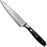 Couteau Universel 13 cm Eden Classic Damast Couteau de Cuisine EQ2030-113 Couteau Universel Très Tranchant Polyvalent, Acier de Damas