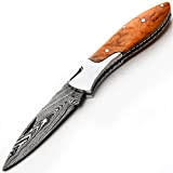 Couteaux Damas - Couteau en acier Damas fait main avec gaine - Modèle avec acier Damas soudé - Manipulation de ...