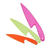 Couteaux de Cuisine en Plastique,3 Pack Couteaux de Sécurité pour Enfants Couteaux à Légumes en Nylon en 3 Tailles pour ...