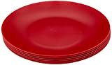 Coza Design - Lot de 6 assiettes en plastique incassables et réutilisables - Sans BPA - Rouge