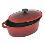 Crealys 501807, COCOTTE Gourmet Rubis ovale en fonte émaillée 4 litres - Extérieur rouge et intérieur noir - toutes sources ...