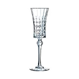Cristal D'Arques Paris - Collection Lady Diamond - 6 Flûtes à Champagne 15cl en Kwarx - Brillance, Transparence et Haute ...