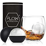 Crystal Whiskey Glass & XL Ice Ball Mould Gift Set - The Perfect Tumbler for your Scotch on the rocks