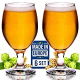 CRYSTALIA Premium Verre a Biere Lot de 6 Verres à Bière, 400ml SANS PLOMB Verre à Bierre à Pied Verre ...