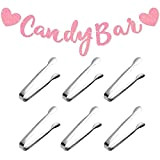 Csirnto D'accessoires de Candy Bar 6 Pièces Pinces à Sucre Pince à Glaçon Pince Cuisine et 1 Pièces Candy Bar ...