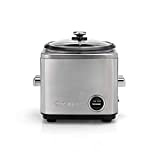 Cuisinart Cuiseur à riz avec accessoire de cuisson à la vapeur pour 12 portions, capacité 1L, CRC800E, acier inoxydable