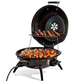 CUSIMAX Barbecue de table, gril électrique avec couvercle, thermostat et grille de maintien au chaud pliable, 1600W Kettle Grill Gril ...
