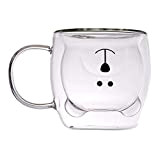 Cute Mugs Bear Cup Milk Couple Tea Glass Coffee Mugs Valentine's Day Creative Romantic Birthday Gifts for You(White)