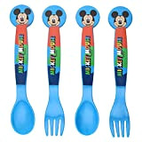 damaloo Set de Couverts pour Enfants Mickey Mouse - Lot de 2 Fourchettes et Cuillères en Plastique pour Enfant, sans ...