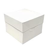 Decoraciondulce Décoration douce - Lot de 5 boîtes blanches pour transporter des gâteaux avec couvercles (25,4 x 25,4 x 15,2 ...