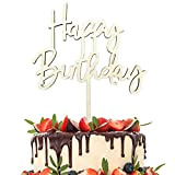 Décoration de Gâteau en Bois, Cake Topper Happy Birthday Baby Shower Décorations de Gâteaux pour Anniversaire, Fête Prénatale, Fête d'anniversaire, ...