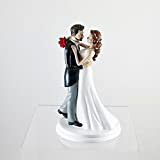 Dekora - 305001 Figurine Mariage 3D Couple Marié Dansant, Resine, Blanc, 20cm