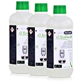 DeLonghi DLSC500/8004399329492 Lot de 3 bouteilles de détartrant DeLonghi EcoDecalk pour machines à café, 500 ml