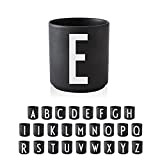 Design Letters Mug personnalisé A-Z| Service de tasses à café Porcelaine | tasse à café grande Noir mat | Mugs ...