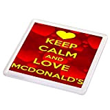 Dessous de verre Keep Calm and Love McDonalds (cœurs)