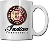 DHArt Ceramic Coffee Mugs Indian Motor-cycle Logo Novelty Gift Funny Tea Cup 11OZ.