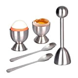 DIAMOEN en Acier Inoxydable Boiled Egg Topper Opener Set coquetiers Egg Cuiller Egg Cracker Shell Remover Tool Kit