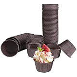 Diealles Shine Caissettes Cupcake, 100 Caissettes Muffins Résistant à L'huile pour Cupcakes et Muffins (Marron)