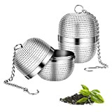 DIFCUL Lot de 2 passoires à thé en acier inoxydable, Pour théière, boule à thé de 5,5 cm, Avec chaîne, ...