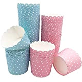 Dilightnews 100 Pcs Tasses de Papier de Cuisson, Caissettes Cupcake Papier, pour Four Domestique Décorations de Petit Gâteau D'anniversaire de ...