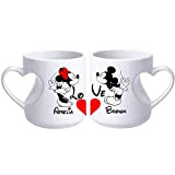 Disney Ensemble de tasses à café Mickey et Minnie Mouse pour femme, anniversaire, mariage, fiançailles, couple pour lui et ses ...