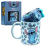 Disney Tasse Coffret Cadeau Tasse Mug et Chaussettes Stitch Marie Aristochats (Bleu Stitch)