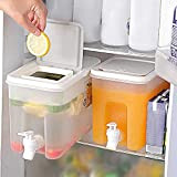 Distributeur de Boisson 4 l avec Robinet, Distributeur d'eau pour réfrigérateur avec Robinet, Grande capacité, Distributeur de Boisson en Plastique ...
