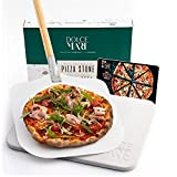 Dolce Mare Pierre à Pizza avec Pelle à Pizza en Aluminium – Pierre à Pizza en cordiérite de Haute qualité ...