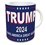 Donald Trump 2024 Mug en céramique 325 ml Keep America Great 2024 Campaign President Election Vote Tasse humoristique en céramique ...