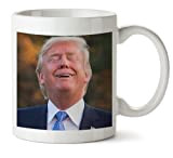 Donald Trump Closed Eyes Relaxed_MA0810 Novelty Mug 325ml Coffee Tea Gift Idea Funny Novelty Mug Ceramic White Meme Cup