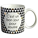 DRAEGER PARIS | Mug Black & Gold"C'est un bon jour pour sourire" |Tasse à thé à offrir à vos proches ...