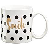 DRAEGER PARIS | Mug Black & Gold porcelaine fine"Smile" |Idée cadeau belle journée, Sourire, Réveil à offrir à vos collègues, ...