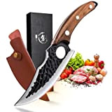 DRAGON RIOT Couteau Viking Forgé Pro Couteau Cuisine Japonais avec Boîte-cadeau Couperet Couteau de Boucher Professionnel Couteau de Chasse avec ...