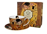 DUO Collection Art Gallery by Gustave Klimt The Kisss Tasse et soucoupe en porcelaine New Bone China dans une boîte ...